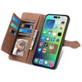 thumbnail image 3 of For Iphone 14 6.1 inch Zipper Pocket Imprinted Leather Phone Case Foldable Stand Wallet Flip Cover, 3 of 5