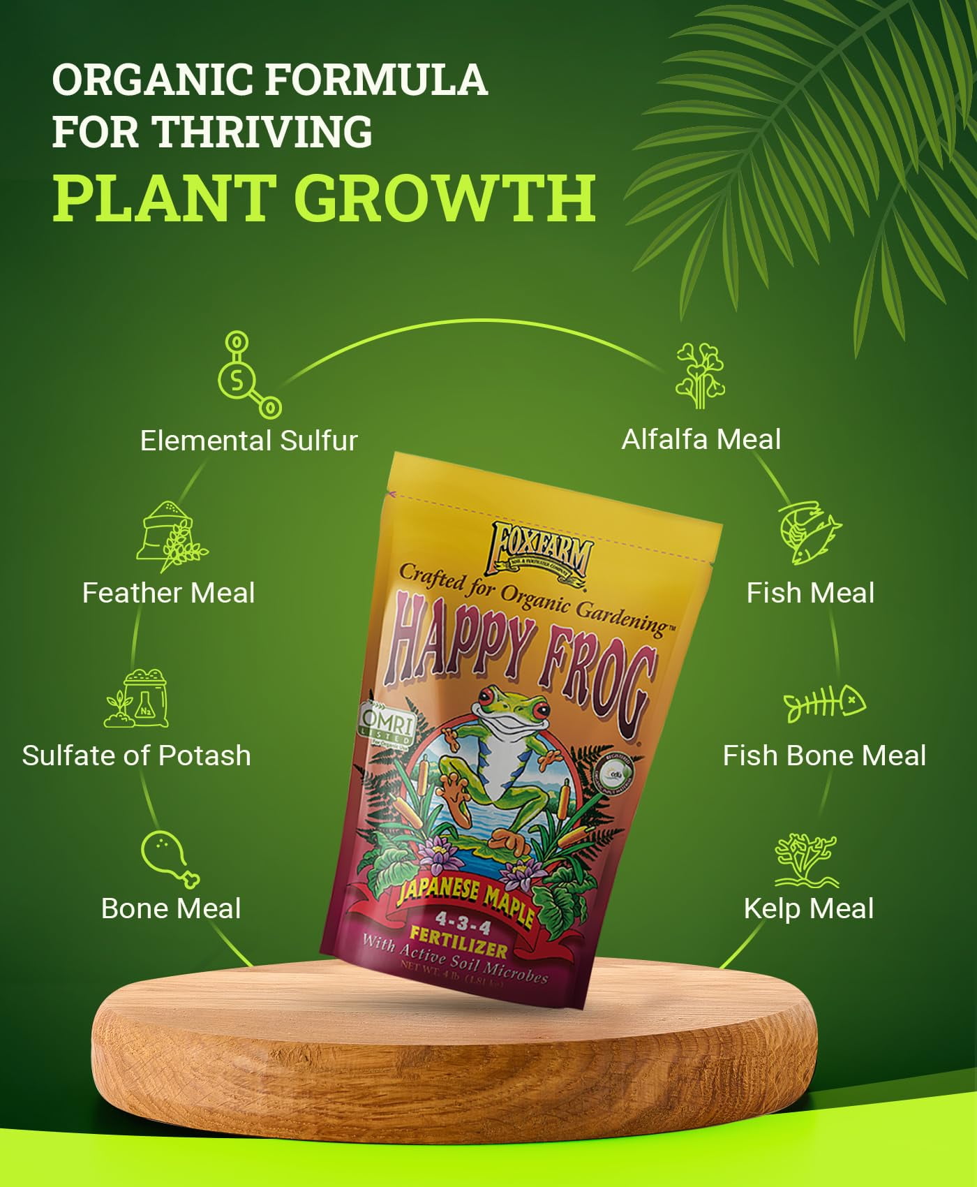 Happy Frog Japanese Maple Fertilizer, Nutrient-Rich Formula for Japanese Maples, & Low pH Feeders, NPK 4-3-4 (4 lb)