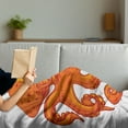 thumbnail image 3 of Octopus Soft Flannel Fleece Throw Blanket, Octopus Pattern Illustration Underwater World Wild Nature Themed Artwork Print, Cozy Plush for Indoor and Outdoor Use, 70" x 90", Orange White, by Ambesonne, 3 of 5