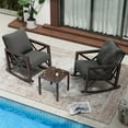 thumbnail image 5 of UDPATIO Rocking Chair Bistro Set, 3 Piece Outdoor Patio Furniture Set with 2 Rockers and 1 Metal Coffee Table with Thick Cushions for Porch, Backyard, Poolside, Grey, 5 of 10