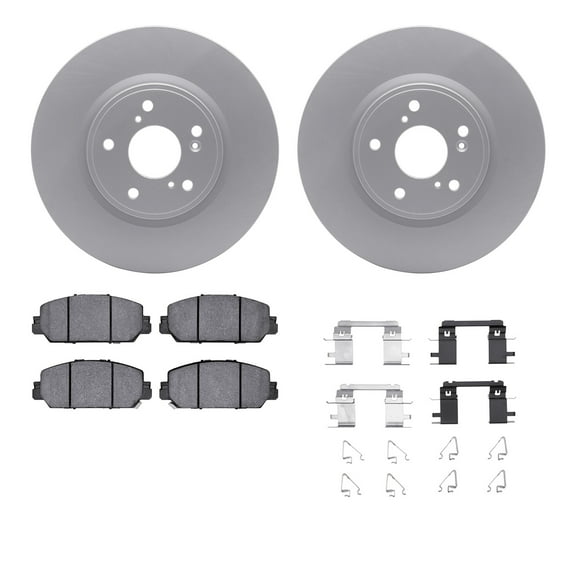 Dynamic Friction Company Front Geospec Brake Rotors with 5000 Advanced Brake Pads includes Hardware 4512-59468