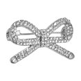 thumbnail image 1 of Women Brooch Bowknot Shape Anti-Rust Finish Shawl Clip with Faux Pearl Rhinestones Inlaid Sweaters Scarves Jackets Decorative Anti-exposure Pin, 1 of 8