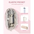 thumbnail image 3 of Puffer Tote Bag for Women, Shoulder Bag Handbag with Cup Holder & 15.6" Laptop Compartment & Trolley Sleeve for Travel, Work, Nurse, Lightweight, 20L, 3 of 6