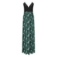 thumbnail image 4 of Horkkom Maxi Dresses for Women V Neck Floral Print Spaghetti Strap Dresses Summer Loose Casual Long Dresses Slit Side XL, 4 of 4