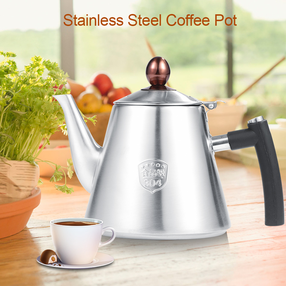 1.2L Stainless Steel Stove-top Teapot or Tea Coffee Pot/Kettle with Heat Resistant Silicone Handle for Convenient Filling and Cleaning Matte Stovetop Teapot 1.2L Stainless Steel Stove-top Teapot or Tea Coffee Pot/Kettle with Heat Resistant Silicone Handle for Convenient Filling and Cleaning Matte Stovetop Teapot