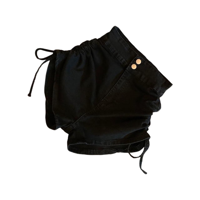 Pantalones cortos de verano Sonducket para niña cintura alta Negro S