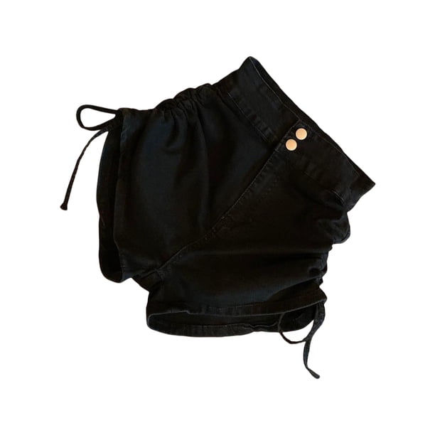Pantalones cortos de verano Sonducket para niña cintura alta Negro S