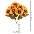thumbnail image 2 of HCBY Artificial Pansy Flowers Fake Silk Flowers Bouquet Faux Flower Arrangement for Wedding Home Kitchen Party Crafts Decoration (Red 12.5"), 2 of 7