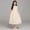 Beige, variant on Girls Midi Dresses, A-Line Solid Short Sleeve Crew Neck Casual Summer Dresses for Girls White Size 15