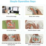 Waterslide Decal Paper for Inkjet Printers - 20 Sheets Clear Water Slide Transfer Paper 8.3 x 11.7 inch A4 for DIY Tumbler, Mug, Glass Decals