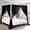 4 Corner 4 Post-black, variant on Canopy Bed Curtains, 4 Corner Post Bed Canopy for Girls & Adults, Top Luxurious Bed Drapes for Bedroom Decoration, 4 Openings, 100% Ripstop Polyester, Easy Install, King Size