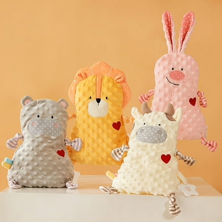 

LINASHI Appease Towel with Teether Cartoon Animal Shape Newborn Baby Stuffed Sleeping Doll Toy for Daily Life