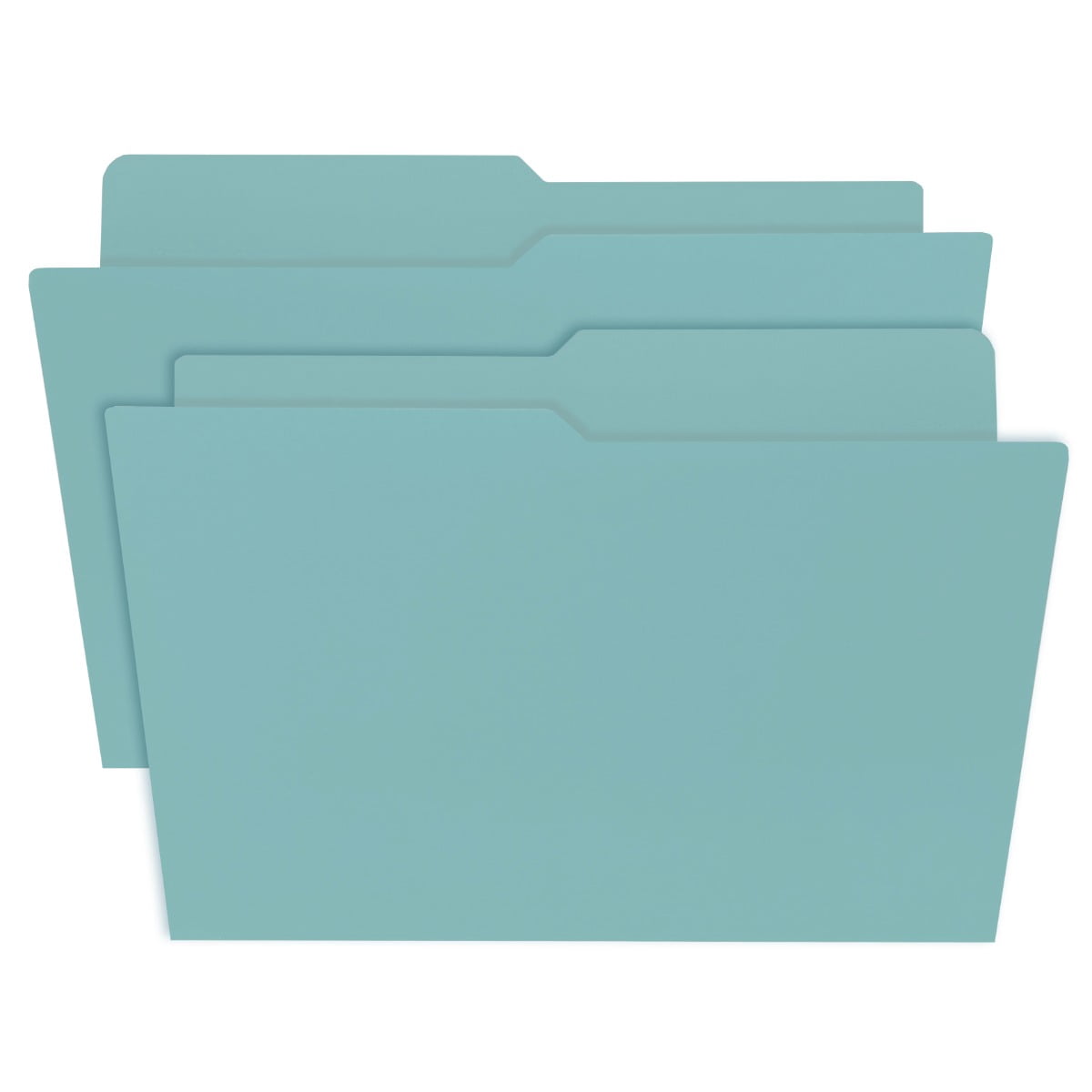 UOFFICE Letter Size 1/2 Cut Tab End Tab File Folders, 100 Count, 1 Pack, Blue