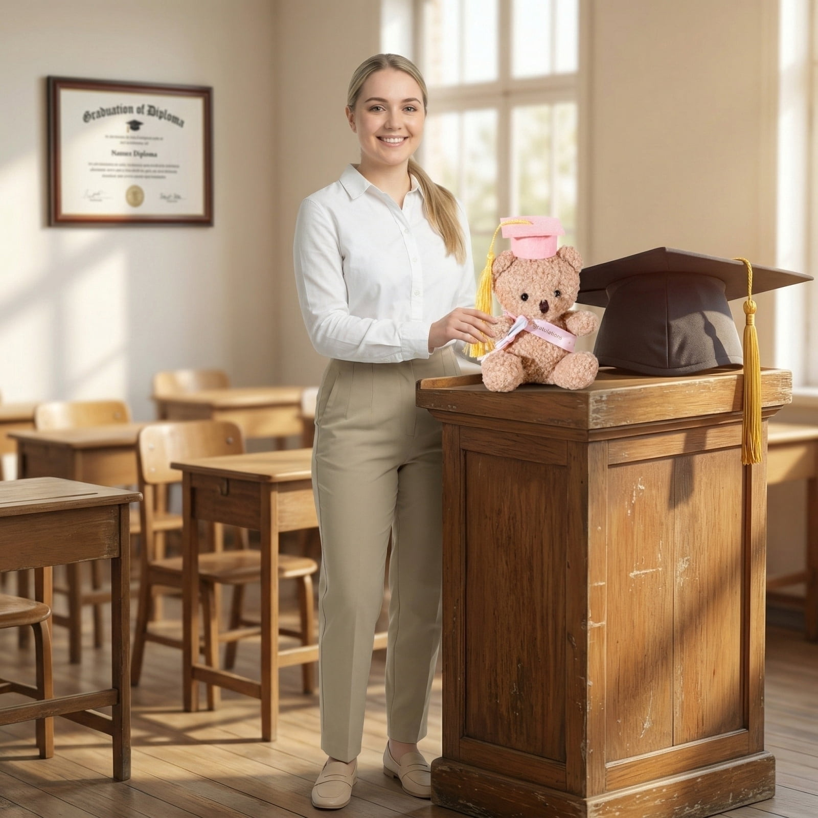 24 Pcs 2026 Mini Graduation Bears Bulk Small Graduation Stuffed Animals 5‘' Tiny Plush Bear with Diploma DIY Present Class of 2026 Prom Party Decor Congratulation Gifts