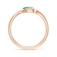 thumbnail image 2 of ANGARA Natural Nature Inspired Emerald Bypass Ring with Diamond Leaf in 14K Rose Gold for Women (Size-6x4mm) | May Birthstone, Birthday, Anniversary, Jewelry Gift for Women | Natural Emerald Ring, 2 of 9
