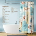 thumbnail image 5 of Blue Shower Curtain,Teal Shower Curtain,Whale Shower Curtain for Bathroom with 12 Hooks Nautical Mountain Shower Curtain Ocean Sea Shower Curtains Sets Machine Washable Waterproof Modern Bath Decor, 5 of 6