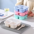 thumbnail image 6 of Pink 3-Compartment Food Storage Container for Refrigerator, Reusable Meal Prep Lunch Box for Snacks and Leftovers, Compact Plastic Food Organizer for Home and Office, 1-Pack, 6 of 6