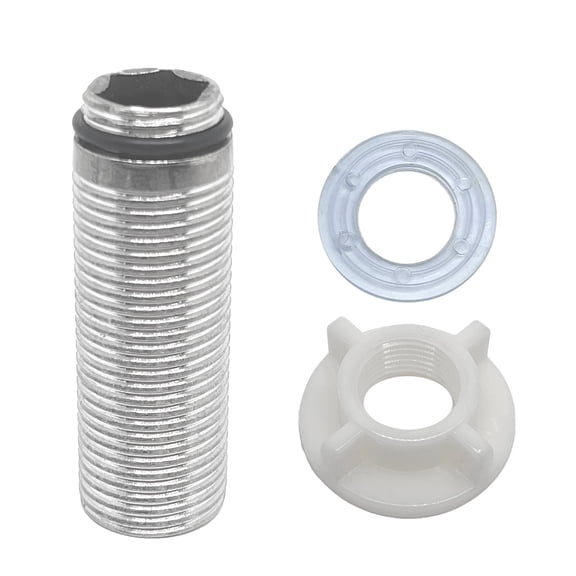 1set Stainless Steel Faucet Fittings Faucet Lock Nut Extension Kit,Faucet Tap Extension Threaded Pipe,With Plastic Nut And Washer,Fit For G 1/2in Faucet,Length 60mm/2.4in
