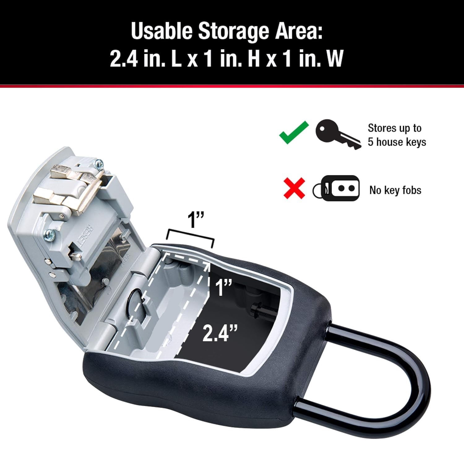 Key Lock Box Outdoor Lock Box for House Keys Key Safe with Combination Lock ,House, Apartment, Office Key Storage