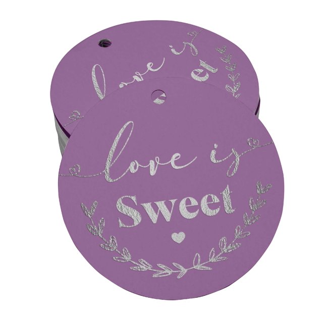 Inkdotpot Silver Foil Paper Hang Tag Love Is Sweet Wedding Favor Tag 100 Piece