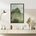 thumbnail image 4 of PixonSign Framed Wall Art Pastel Green Forest Field Clearing Floral/Botanical Nature Artwork Rustic Plant Oil Paintings Modern Scenery Canvas Prints Contemporary for Rooms - 16"x24" Black, 4 of 5
