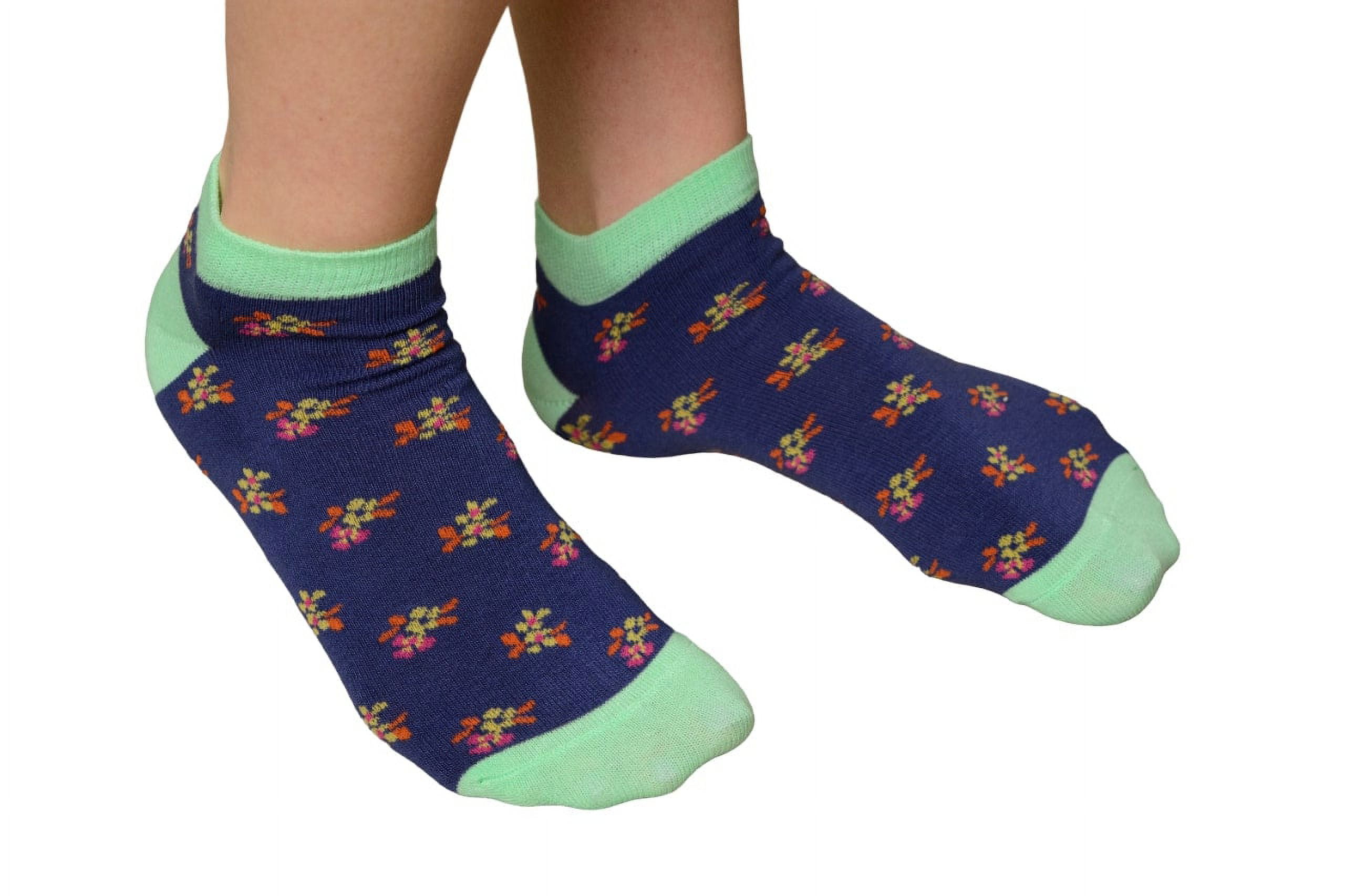 Floral Pattern Ankle Low Cut 1-pair Pack & 4-pair Pack Cotton Socks