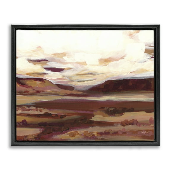 Stupell Industries Canyon Mesa Landscape Landscape Painting Black Floater Framed Art Print Wall Art, 21 x 17