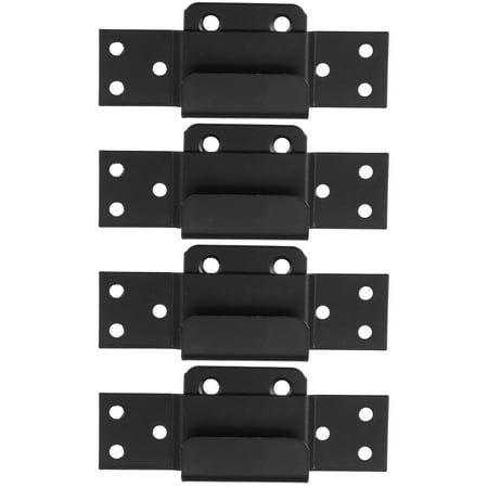 

4 Sets Door Barricade Brackets Door Security Brackets with Screws (Black)