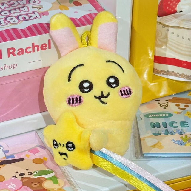 Llavero colgante de peluche de dibujos animados de Chiikawa, decoración de mochila, muñeco de estrella fugaz periférico de anime, amigos, niños, felices fiestas