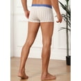 thumbnail image 3 of DARING DIVA Men's Comfortable Striped Stretch Waistband Boxer Underwear 34 Light Gray, 3 of 6