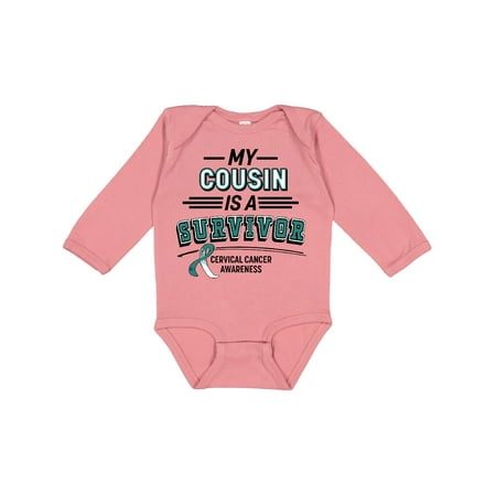 

Inktastic My Cousin is a Survivor Cervical Cancer Awareness Gift Baby Boy or Baby Girl Long Sleeve Bodysuit