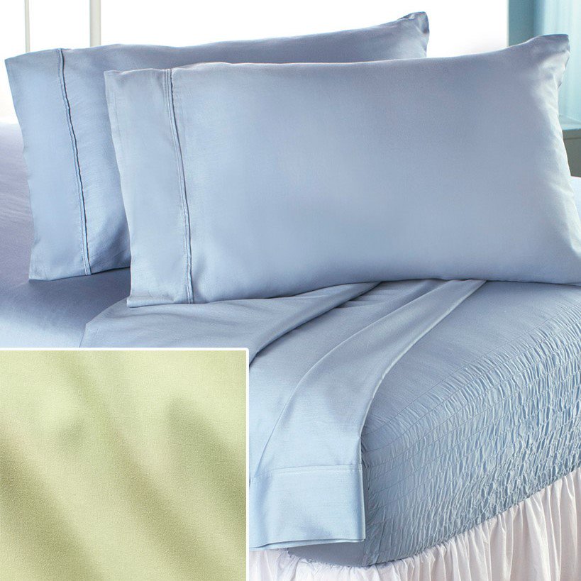King Size Wicking DuPont Bed Tite Sheets Set with Pillowcases Sage