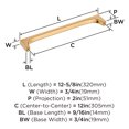 thumbnail image 6 of Amerock Merced 12 inch (305mm) Center-to-Center Champagne Bronze Appliance Pull, 6 of 7