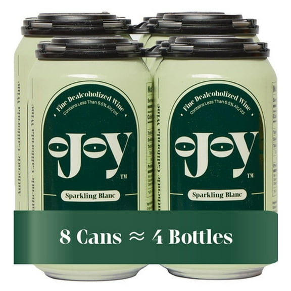 OJOY Wine Alcohol Removed Sparkling Wine, Sparkling Blanc, 355 mL Can (Pack of 8)