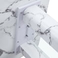 thumbnail image 4 of ExtraLco 5 Piece Dining Table Set for 4, White Marble Look Table with 4 Light Gray PU Chairs, 4 of 9