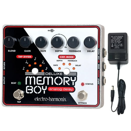 Electro-Harmonix Deluxe Memory Boy Analog Echo Chorus Vibrato Guitar Pedal with 9.6DC power supply