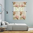thumbnail image 5 of Pink Orange Hydrangea Kitchen Curtains Sets for Windows 24 Inch Length, Spring Vintage Botanical Flowers Rod Pocket Window Treatments Tier Curtains and Valances Set for Bedroom/Bathroom, 5 of 8