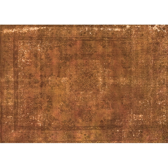 Ahgly Company Indoor Rectangle Oriental Orange Industrial Area Rugs, 8' x 10'