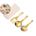 thumbnail image 1 of Shell Shape Serving Spoons, Mini Forks and Spoons, Stainless Steel Spoon Fork Set, Short Handle Flatware Set for Coffee, Dessert, Yogurt for Bar, Restaurant, Home Party, 1 of 6