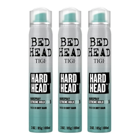TIGI Bed Head Hard Hold, Extra Strength Hairspray, Travel Size, 3 Pack