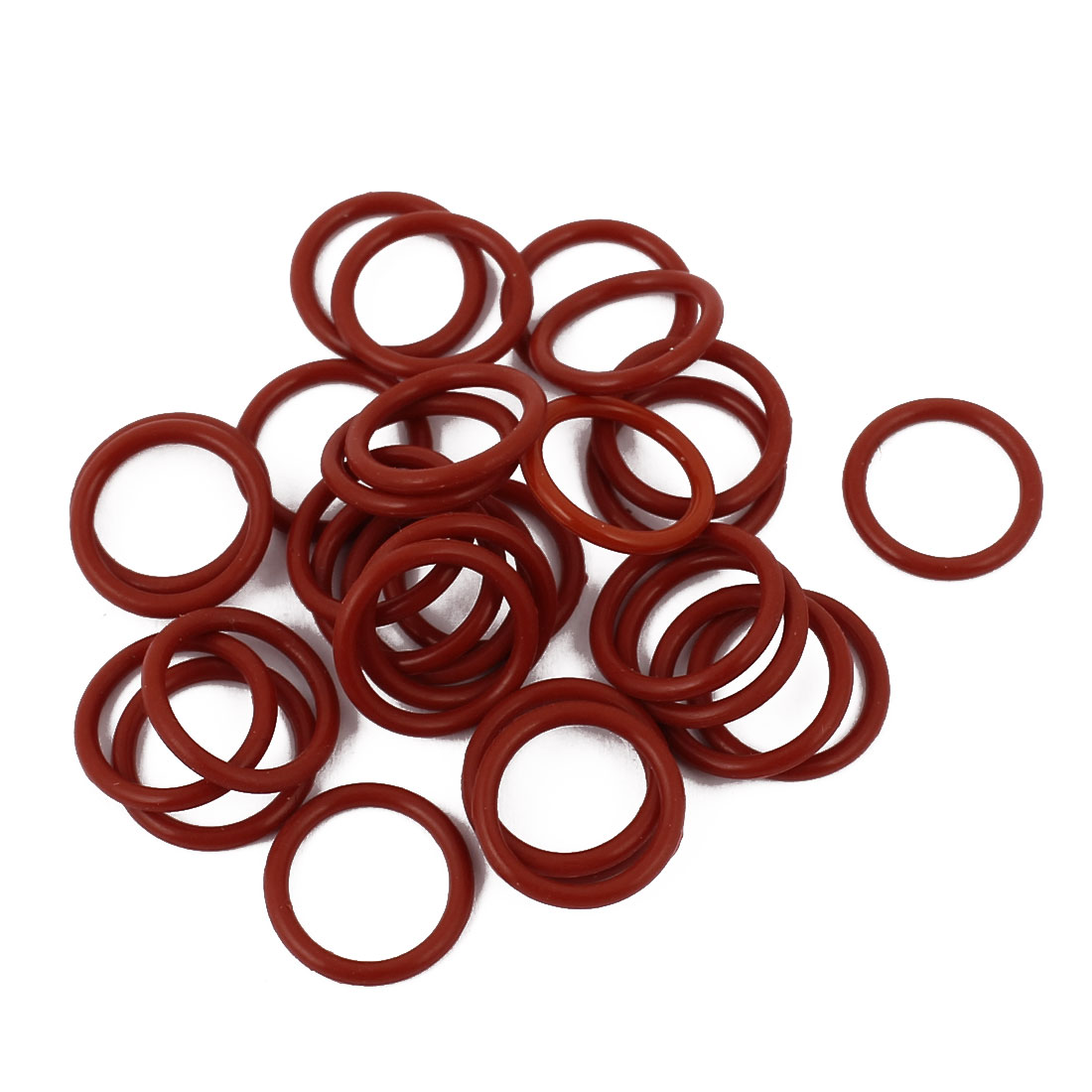 30Pcs Red 13mm x 1.5mm Silicone Rubber Gasket O Ring Sealing Ring Heat