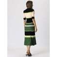 thumbnail image 4 of DARING DIVA Women's Striped Short Sleeve A-Line Midi Dresses S Green, 4 of 6