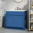 thumbnail image 4 of Vanity Art 36-inch Bathroom Vanity Cabinet with Double Doors and Soft Close Shaker Drawers, Blue, Transitional Style, 4 of 9