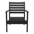 thumbnail image 4 of Luxury Commercial Living 35" Black Outdoor Patio Club Armchair with Taupe Sunbrella Cushion - Extra, 4 of 9