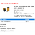 thumbnail image 2 of Oil Filter - Compatible with 2004 - 2005 BMW 645Ci 4.4L V8, 2 of 2