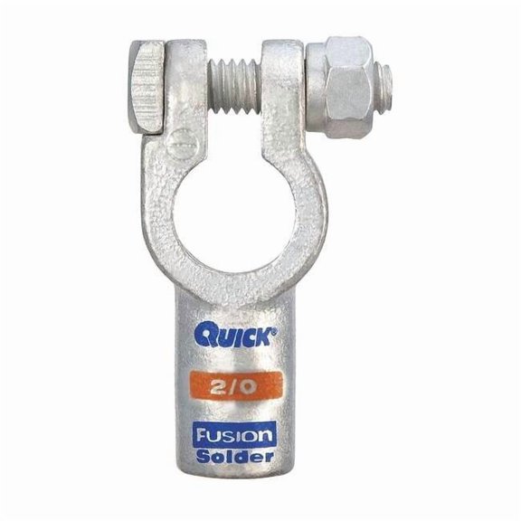 Fusion Straight Terminal,2/0 ga.,Black,Neg 406320N