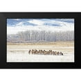 thumbnail image 2 of Schell, Jennie Marie 14x10 Black Modern Framed Museum Art Print Titled - Elk Herd in Winter Landscape, 2 of 5
