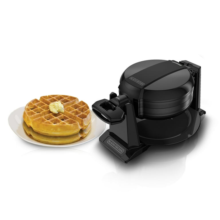 Black & Decker Double Flip Waffle Maker - 1200W - Black