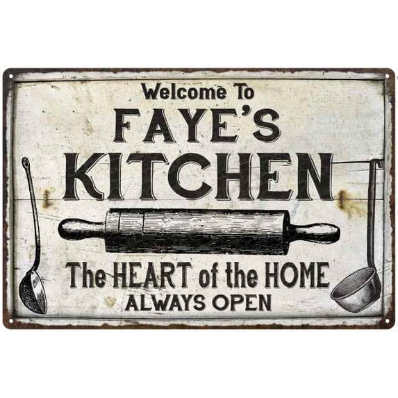FAYE'S Kitchen Farmhouse Sign 8 x 12 Matte Finish Metal 108120033312