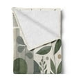 thumbnail image 2 of Ambesonne Monstera Fleece Throw Blanket Minimalist Floral Romance 50"x60" Pale Reseda Green Sepia, 2 of 5